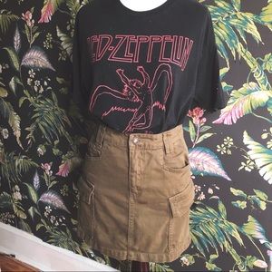 Cargo denim utility skirt | S | olive green